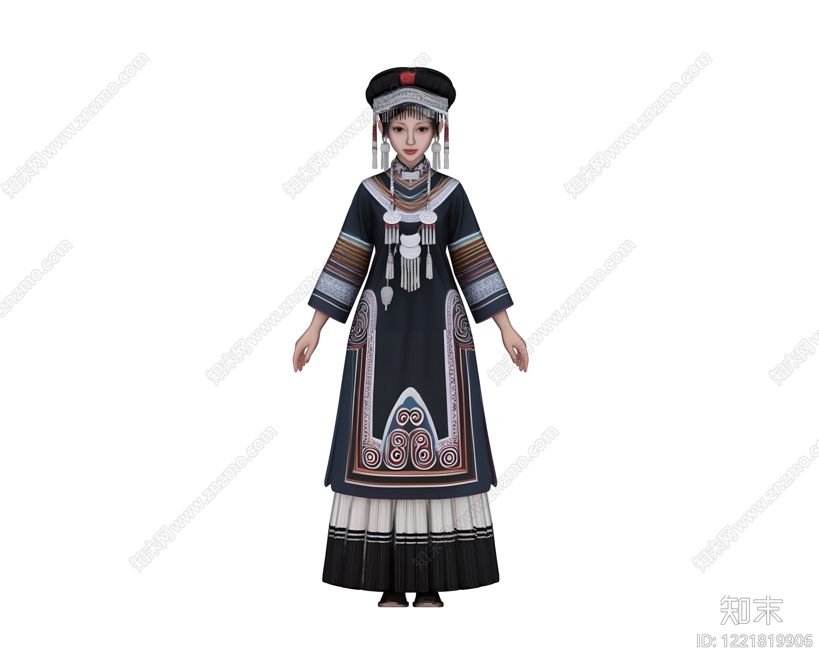 中式虚拟人物SU模型下载【ID:1221819906】