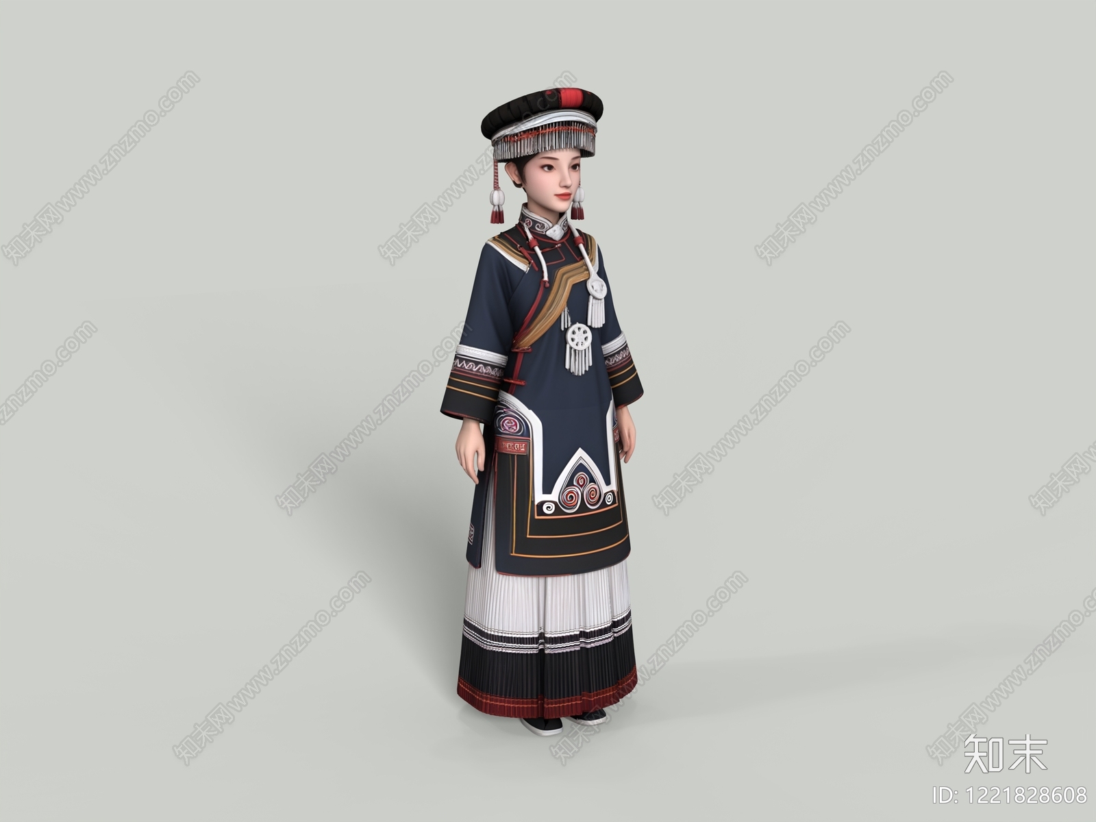 中式虚拟人物SU模型下载【ID:1221828608】