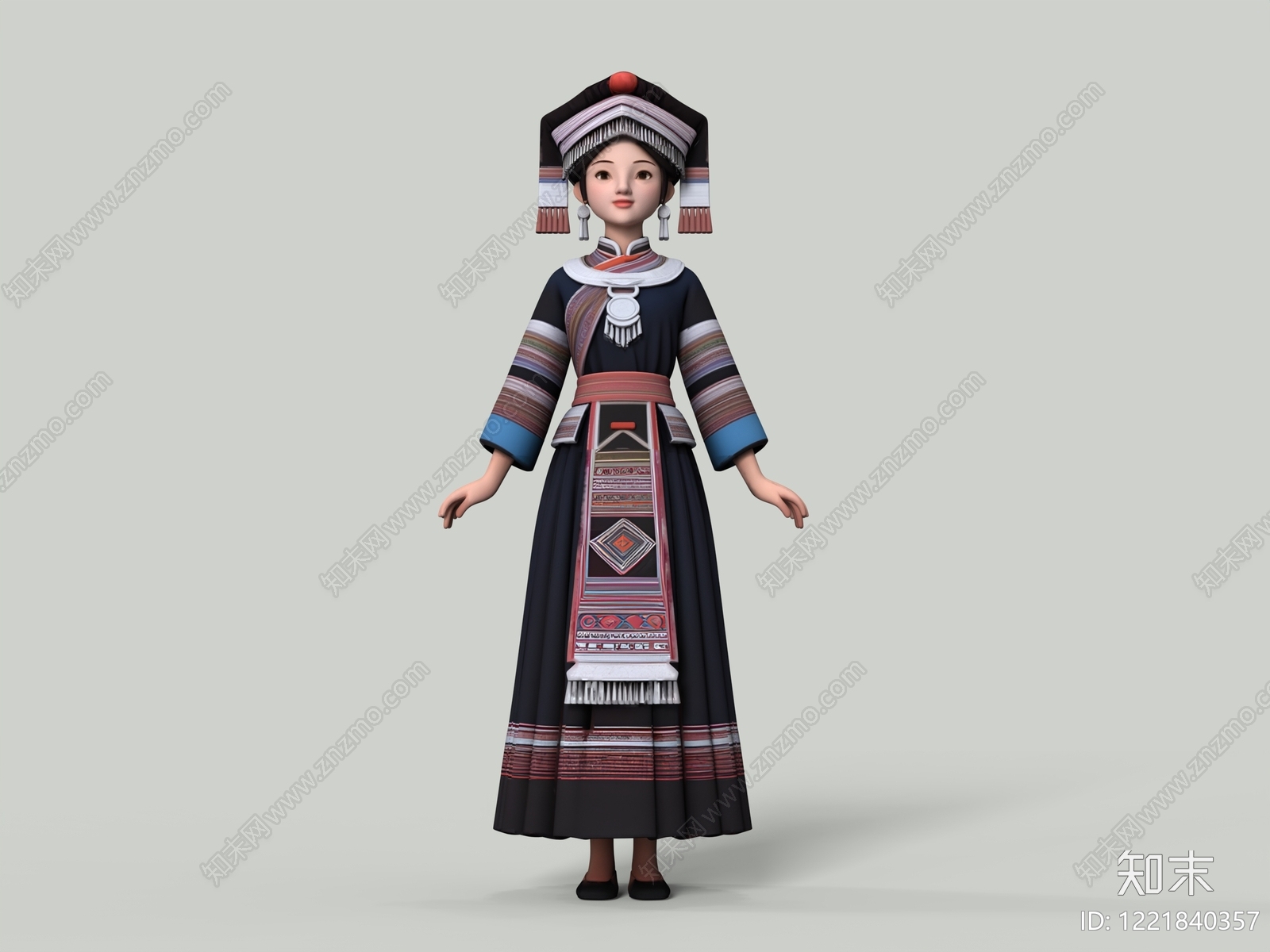 中式虚拟人物SU模型下载【ID:1221840357】