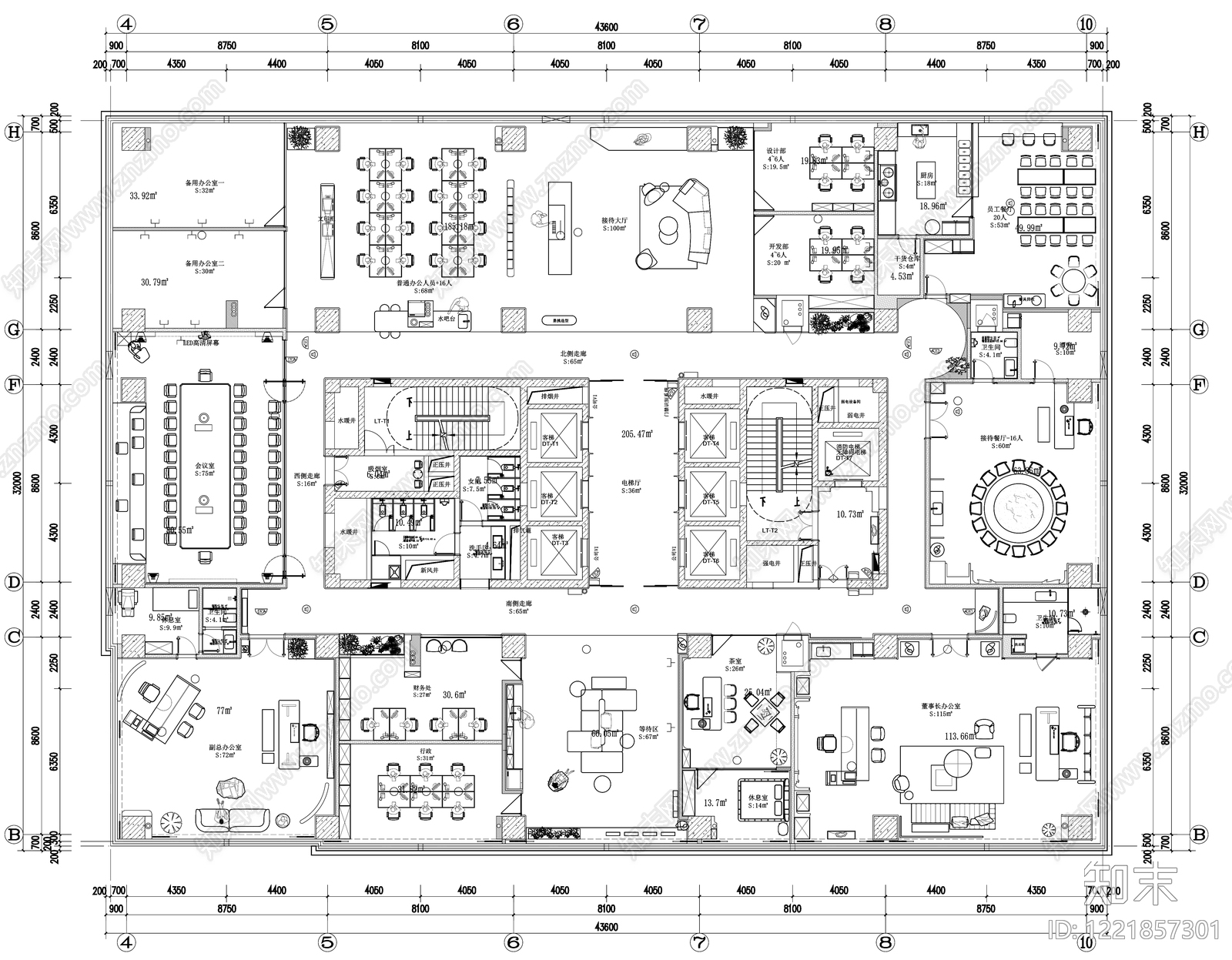 整体办公空间cad施工图下载【ID:1221857301】