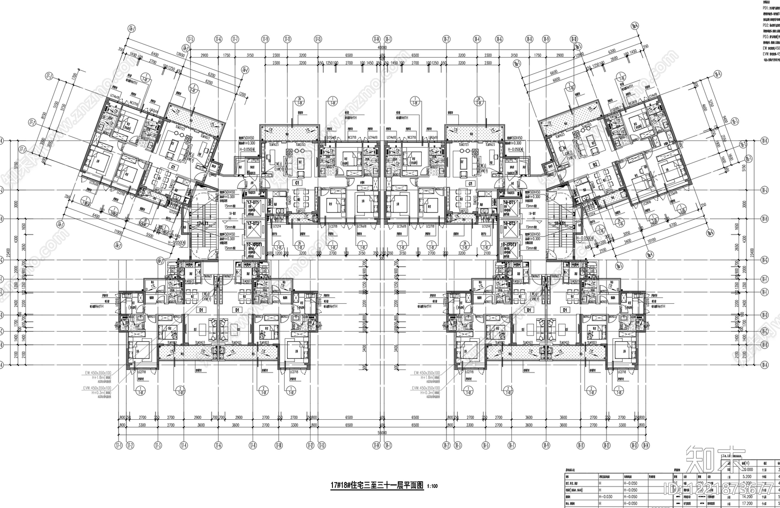 住宅楼建筑cad施工图下载【ID:1221873677】