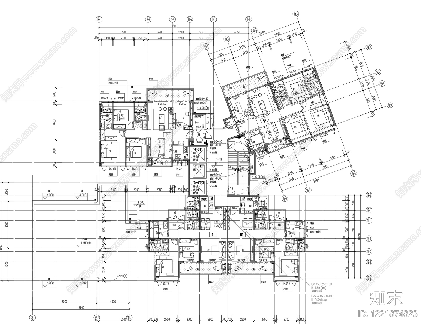 住宅楼建筑cad施工图下载【ID:1221874323】