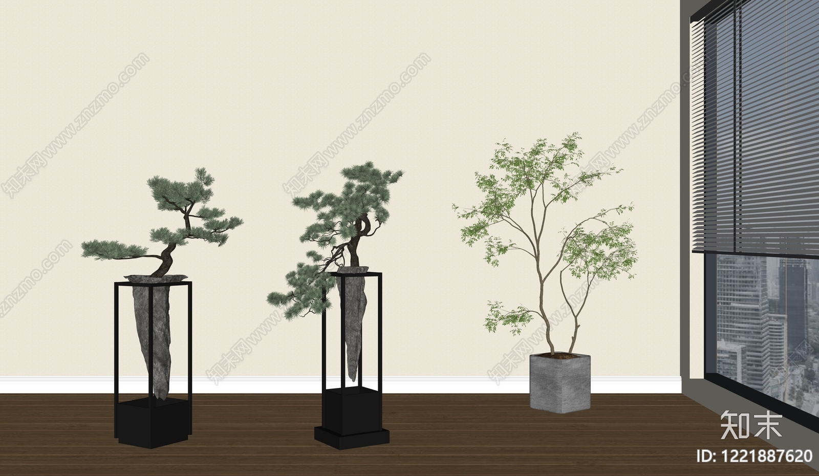新中式盆栽SU模型下载【ID:1221887620】