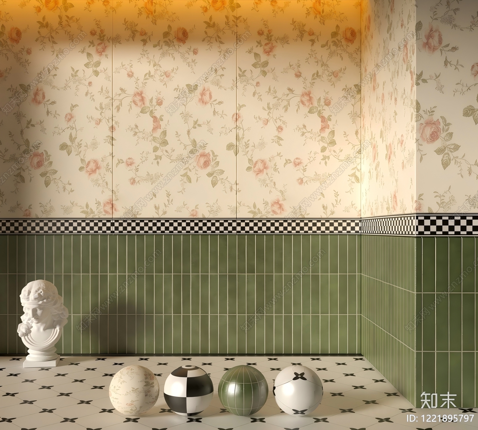 法式材料展厅3D模型渲染效果图