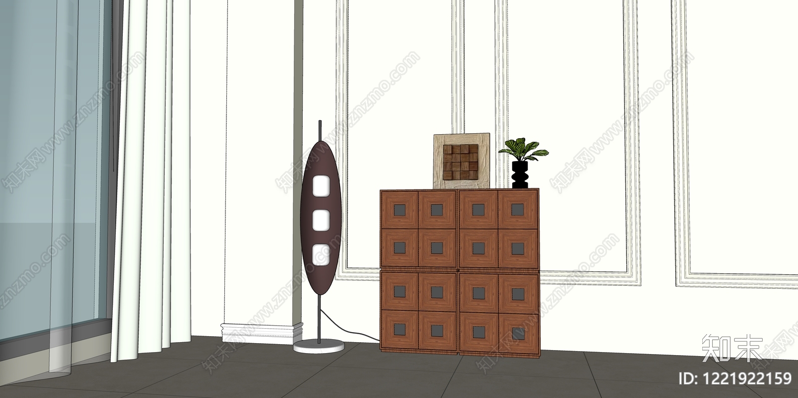 中古风玄关SU模型下载【ID:1221922159】