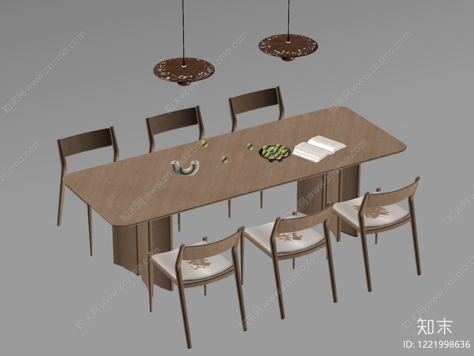 原木风餐桌椅SU模型下载【ID:1221998636】