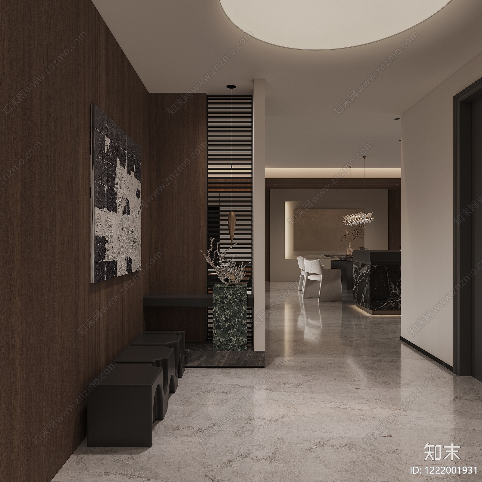 意式极简玄关3D模型下载【ID:1222001931】