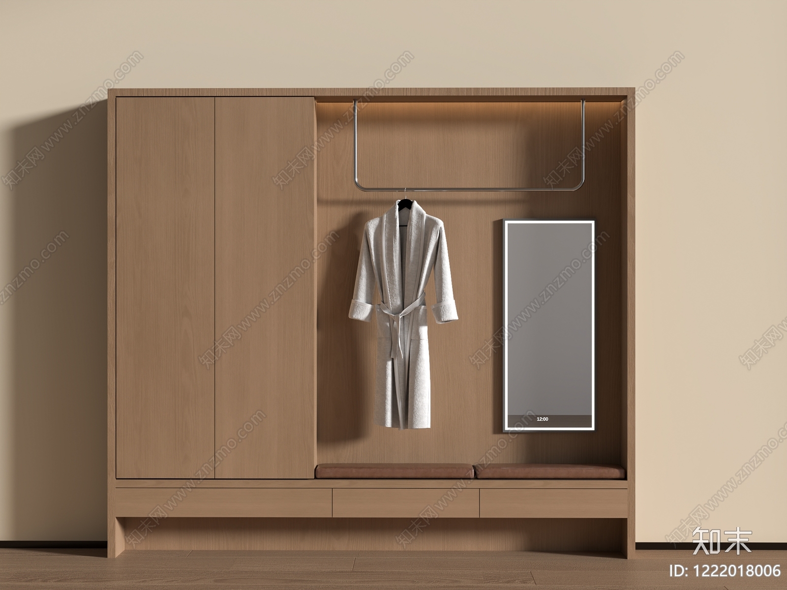 极简衣柜3D模型下载【ID:1222018006】