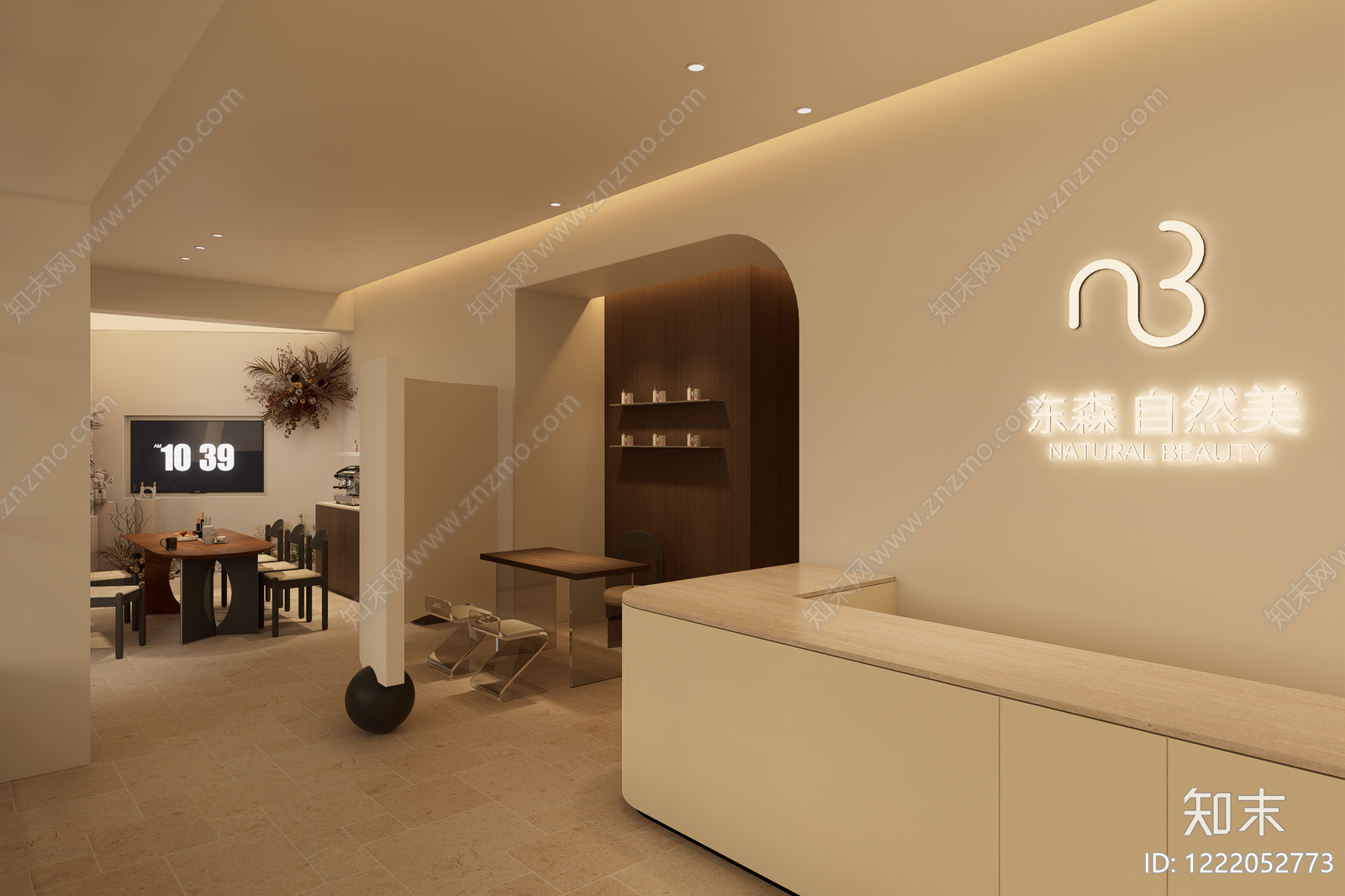 奶油风美容院SU模型下载【ID:1222052773】
