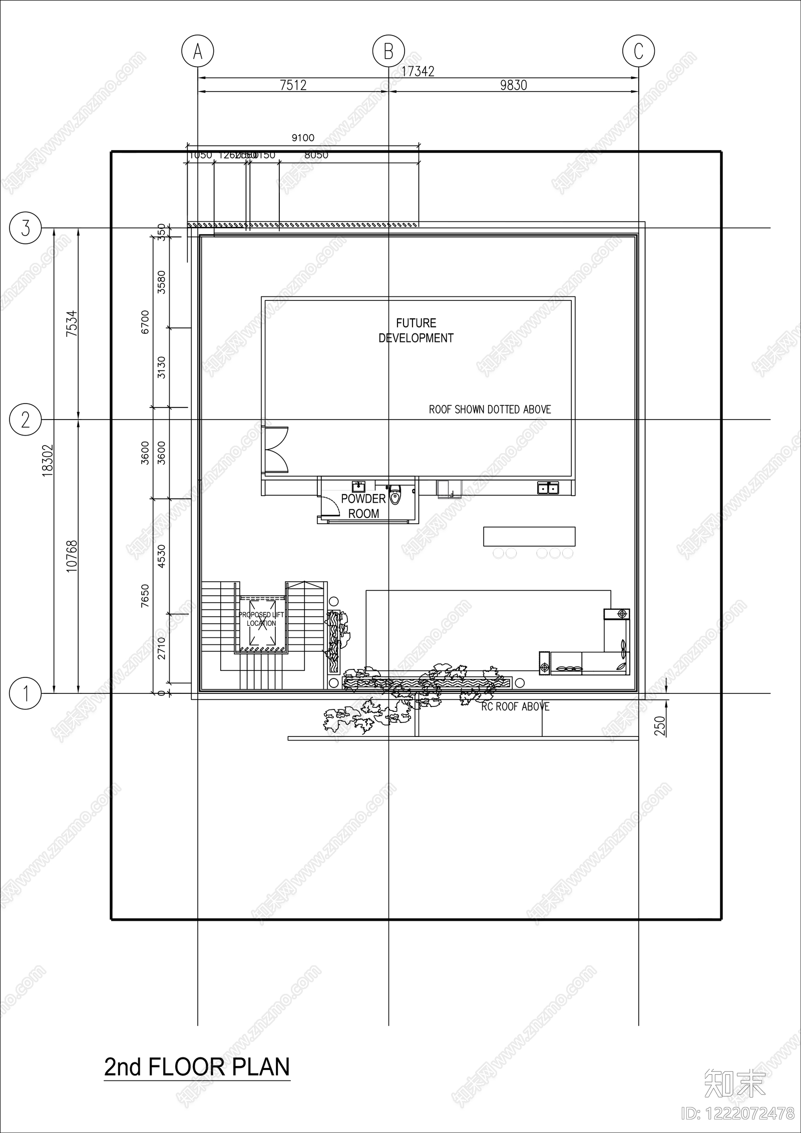 别墅建筑cad施工图下载【ID:1222072478】