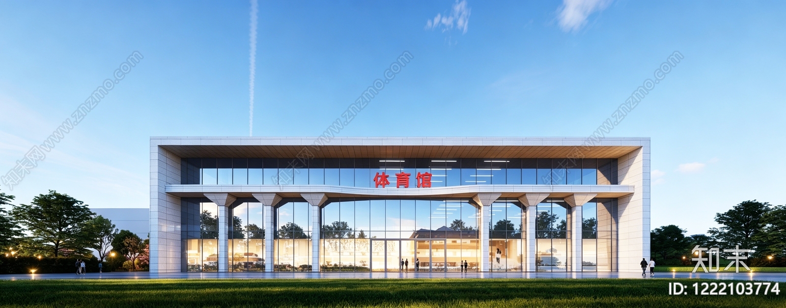 现代主义体育馆SU模型草图