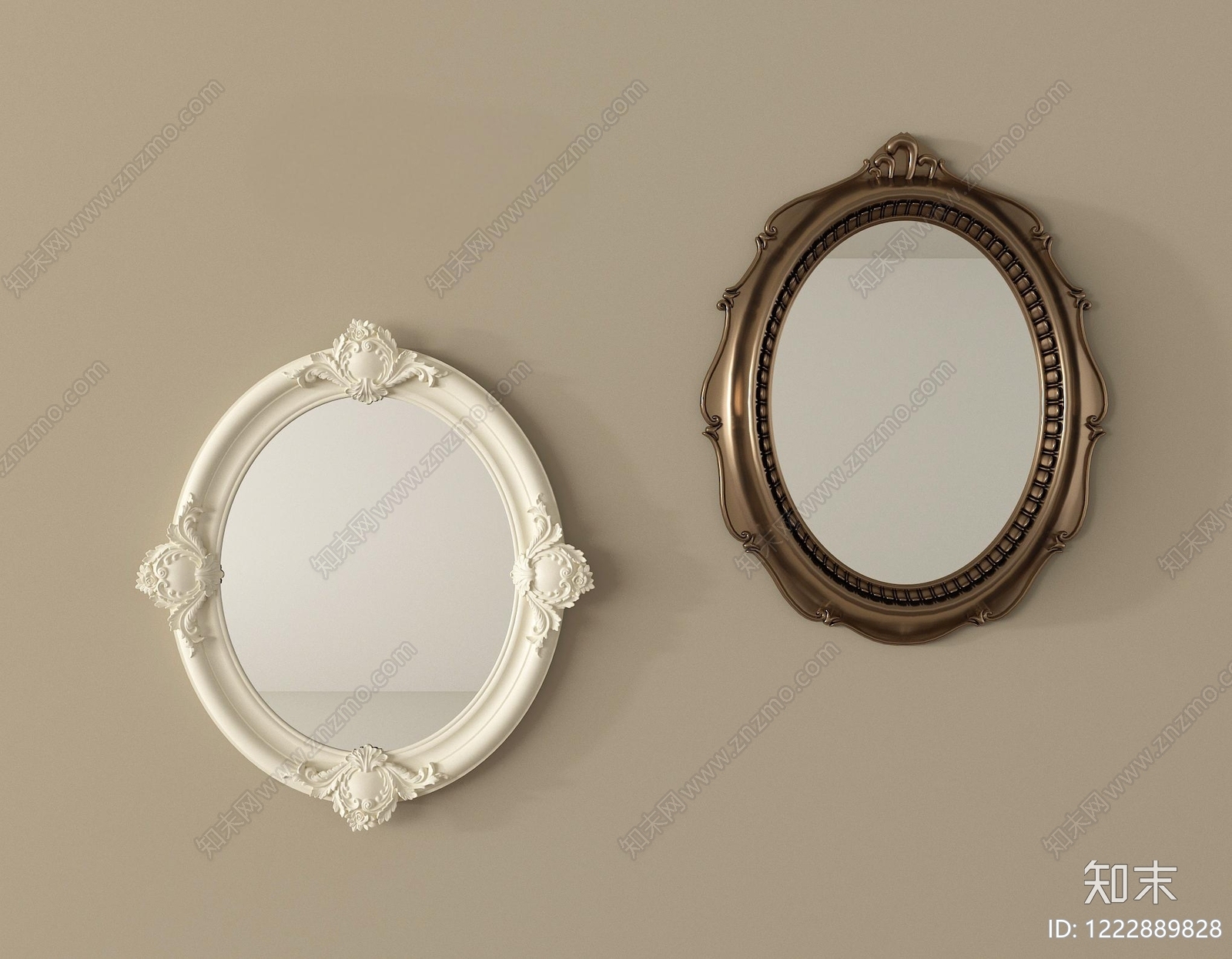 欧式镜子3D模型下载【ID:1222889828】
