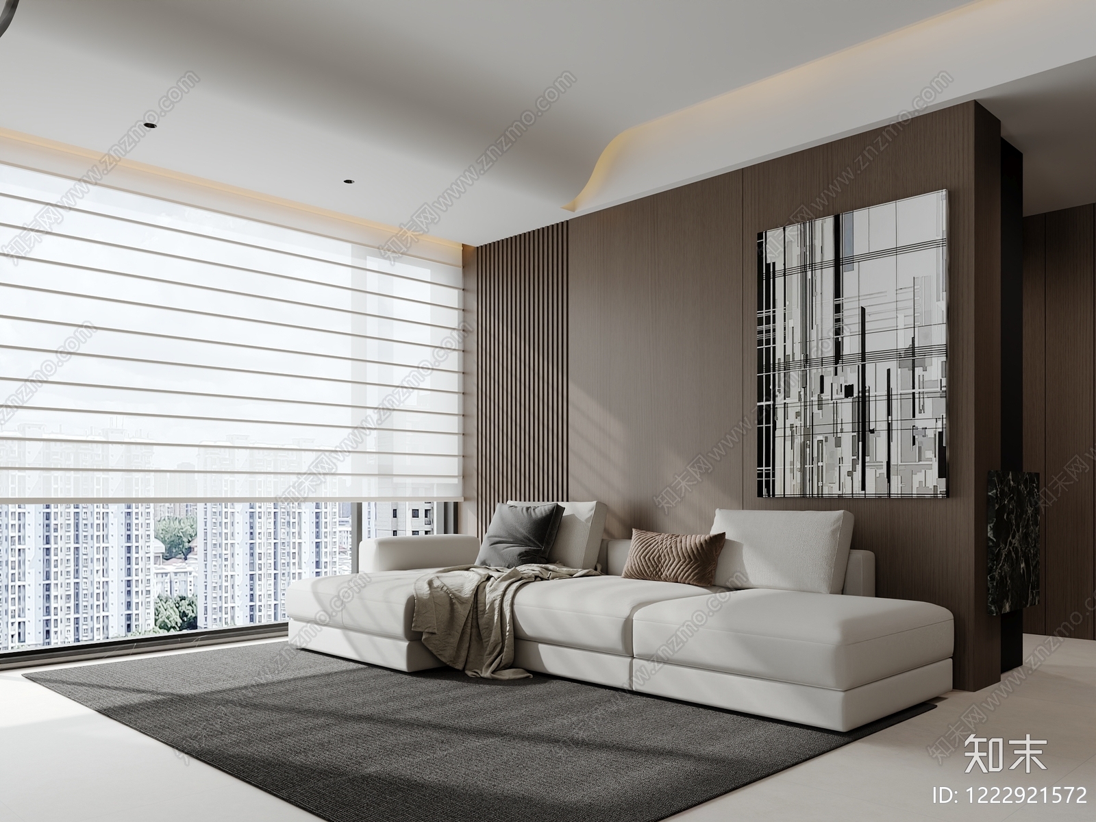 意式极简家居客厅3D模型下载【ID:1222921572】