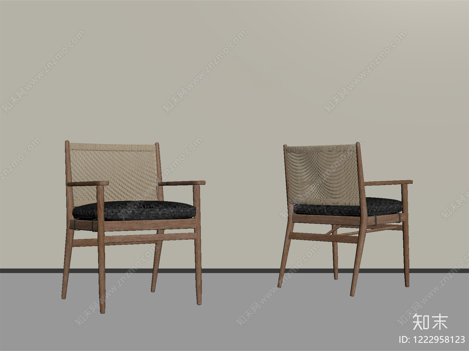 北欧餐椅SU模型下载【ID:1222958123】