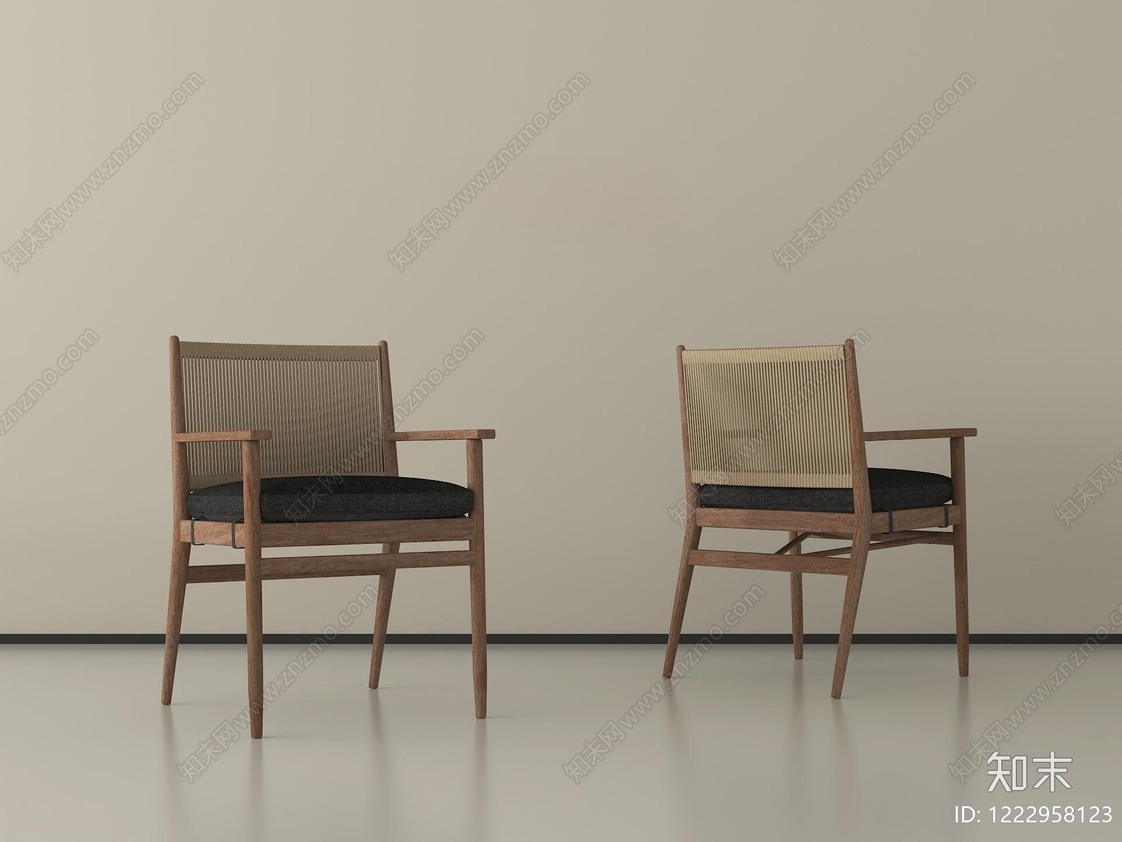北欧餐椅SU模型下载【ID:1222958123】
