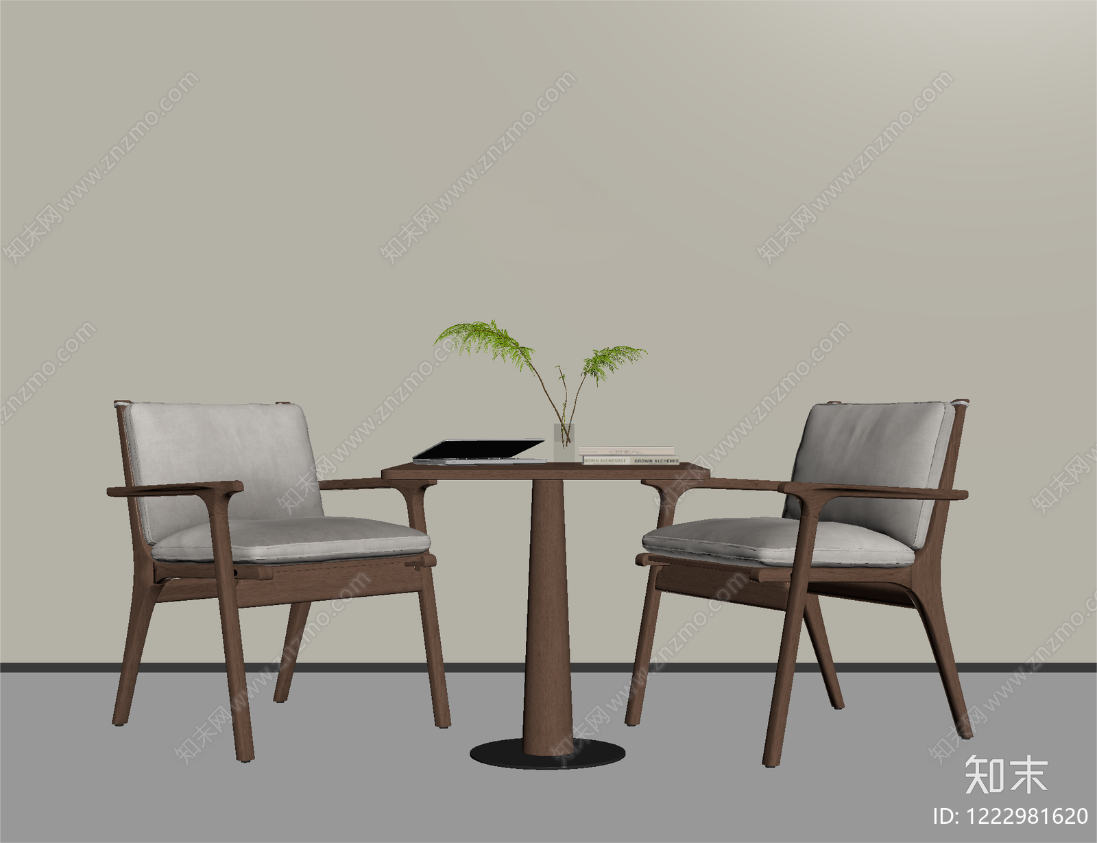 现代简约休闲桌椅SU模型下载【ID:1222981620】