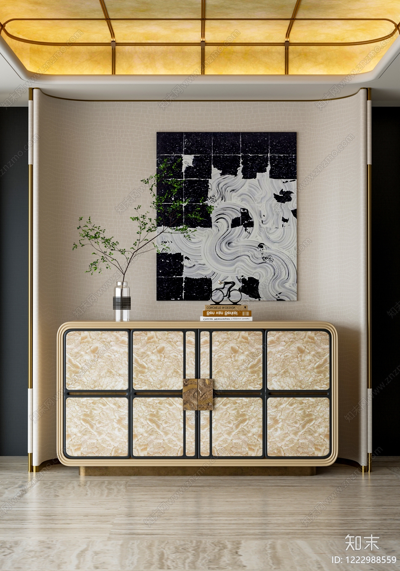 轻奢玄关3D模型下载【ID:1222988559】