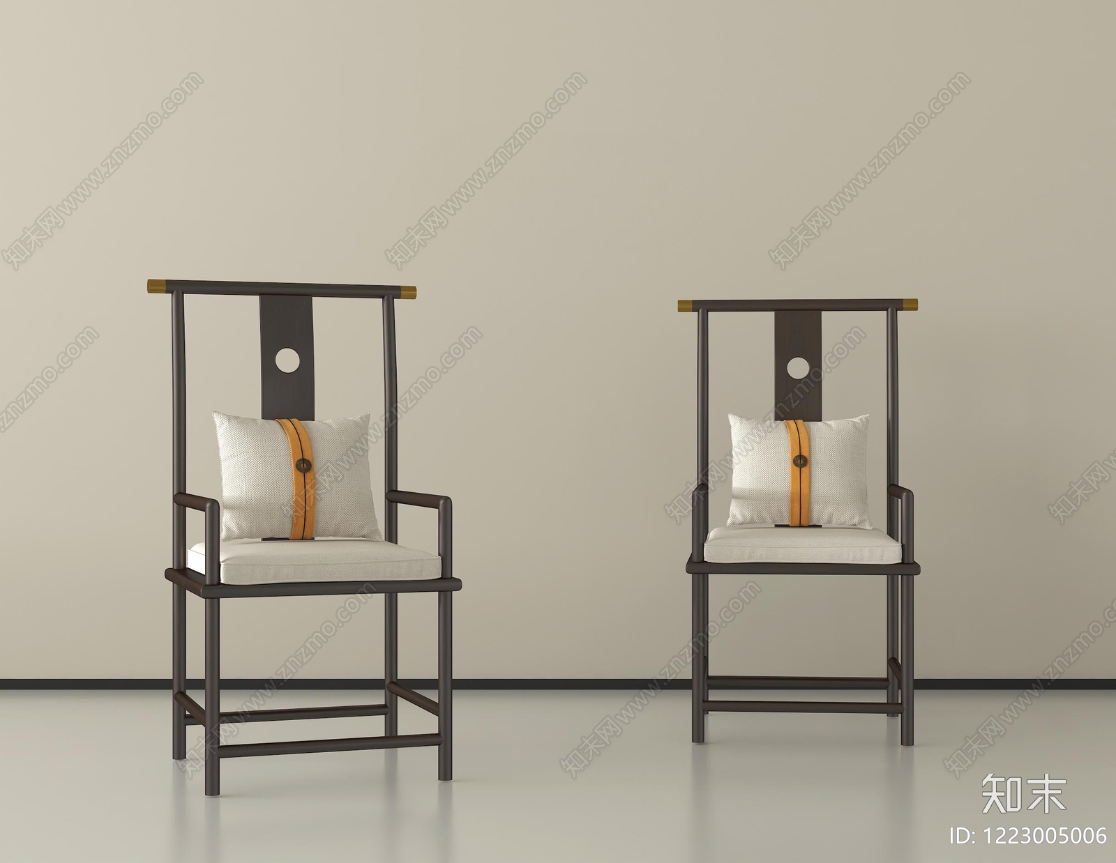 新中式休闲椅3D模型下载【ID:1223005006】