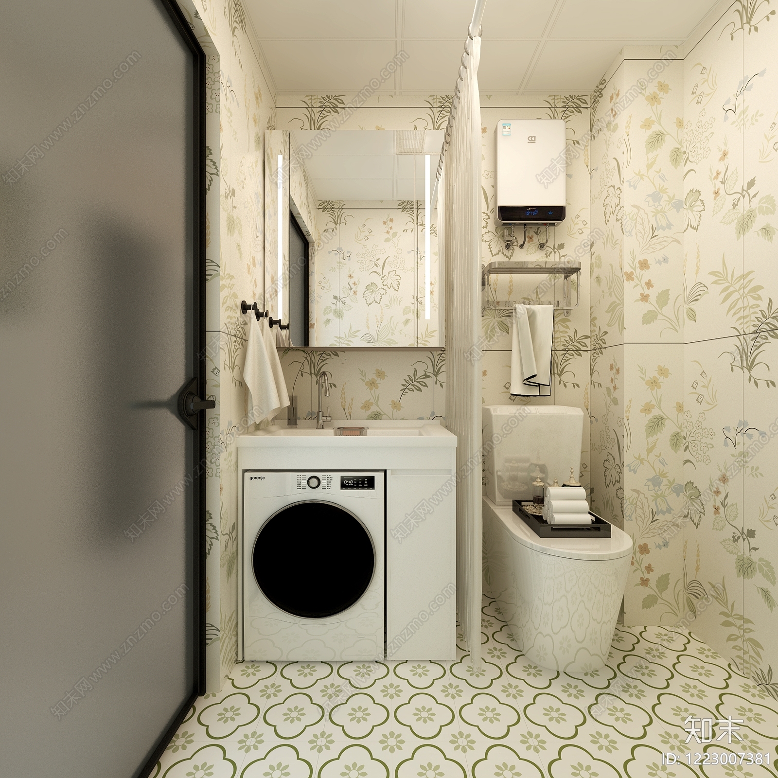 法式卫生间3D模型下载【ID:1223007381】