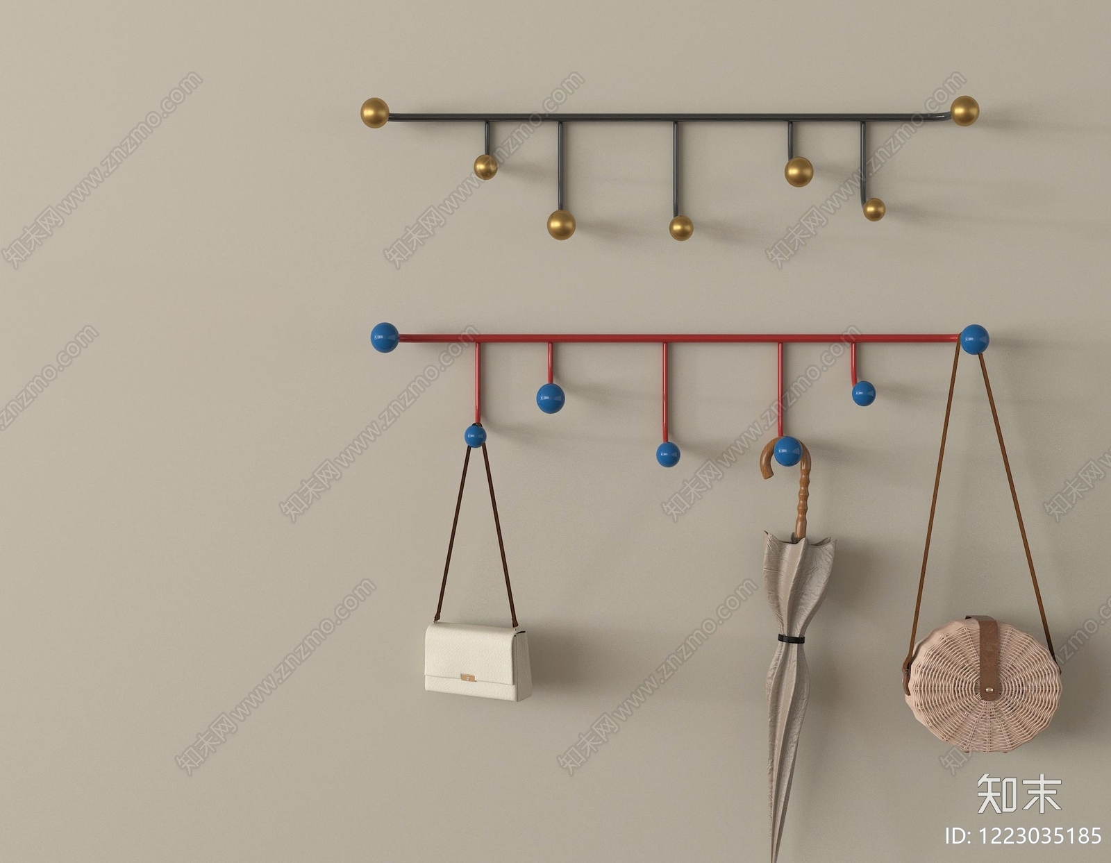 极简晾衣架3D模型渲染效果图