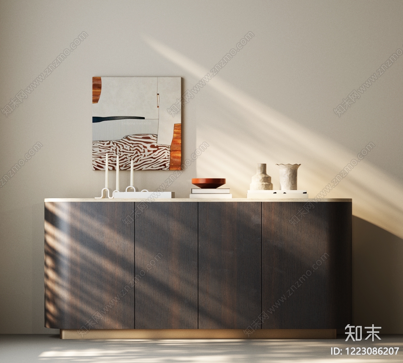 意式极简餐边柜3D模型下载【ID:1223086207】