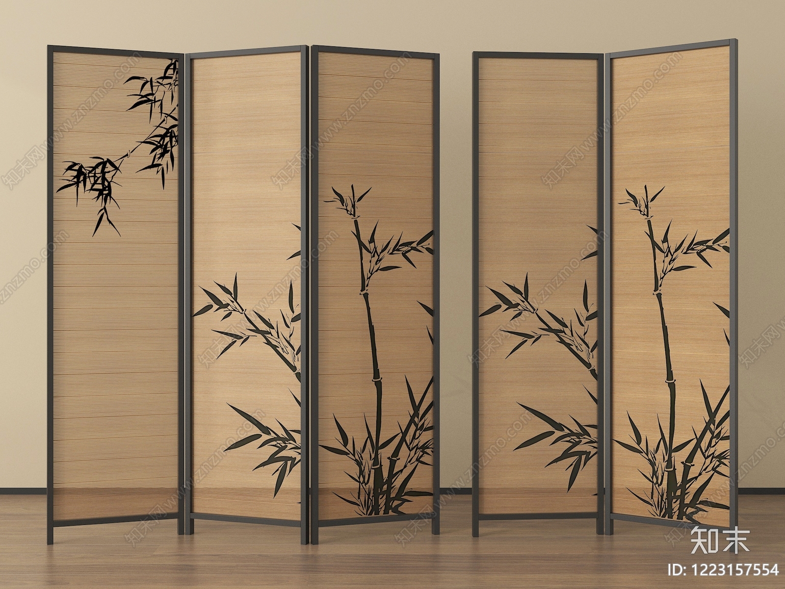 新中式隔断3D模型下载【ID:1223157554】