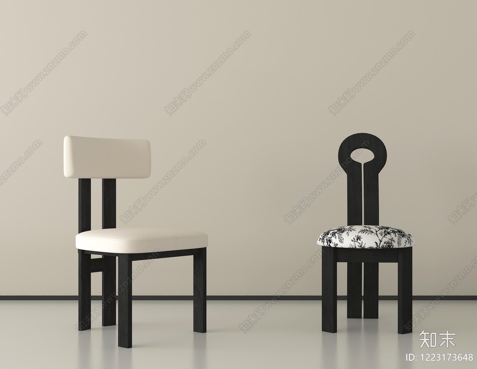 极简餐椅3D模型下载【ID:1223173648】