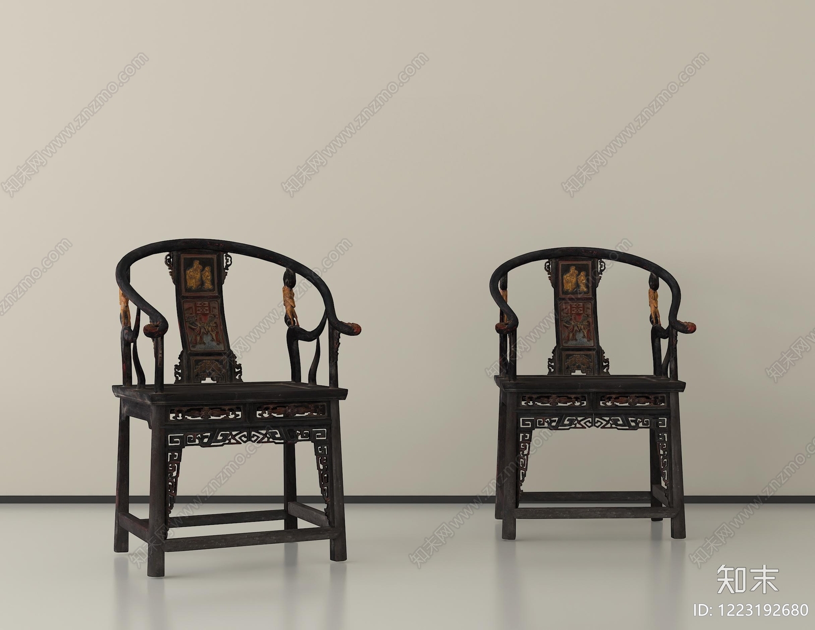 中式休闲椅3D模型下载【ID:1223192680】