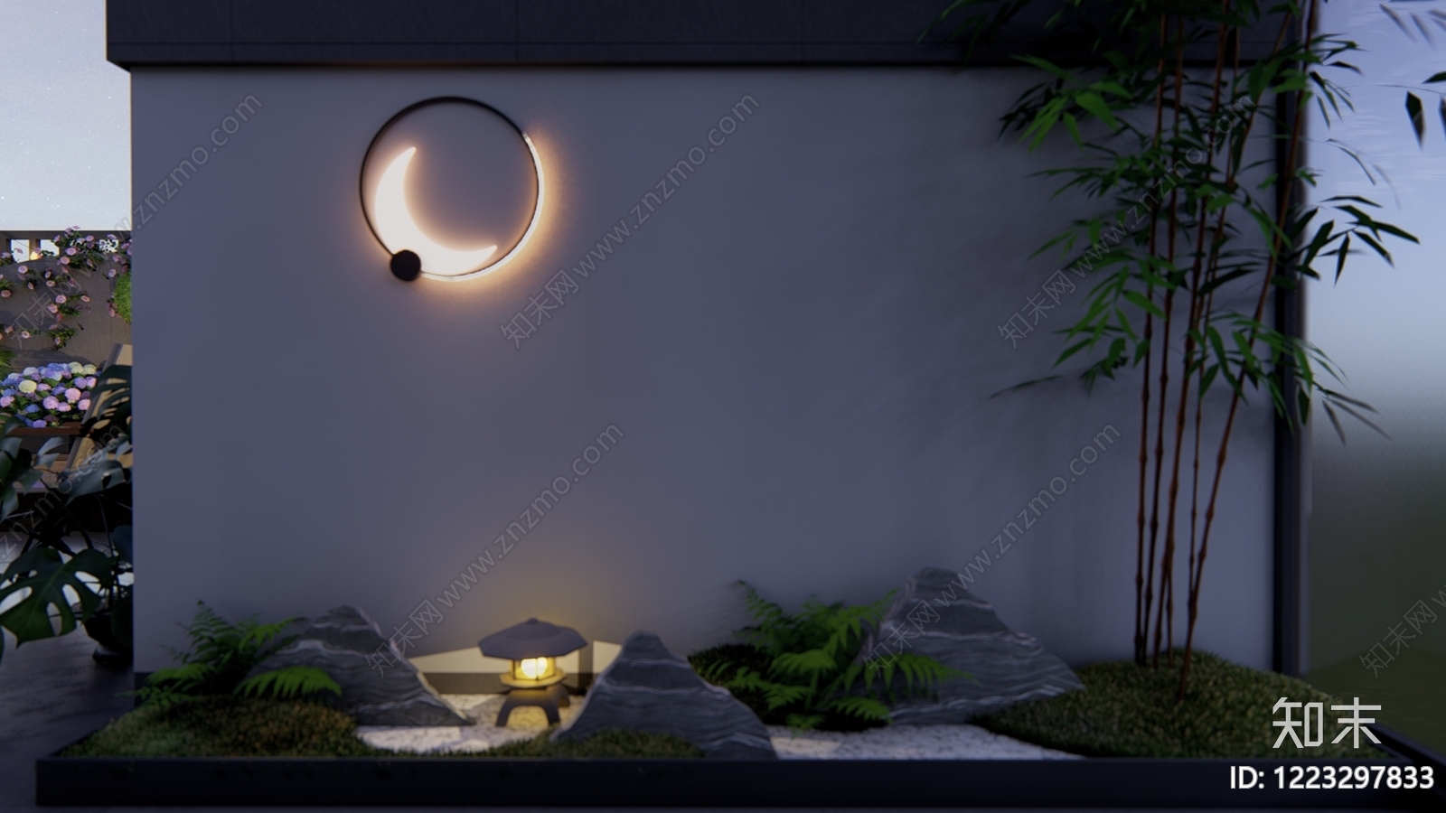 现代简约屋顶花园SU模型下载【ID:1223297833】