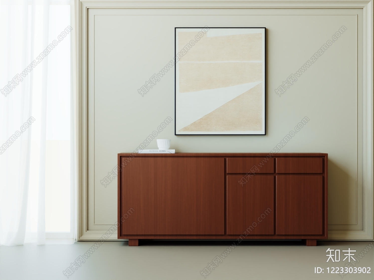 现代简约餐边柜3D模型下载【ID:1223303902】