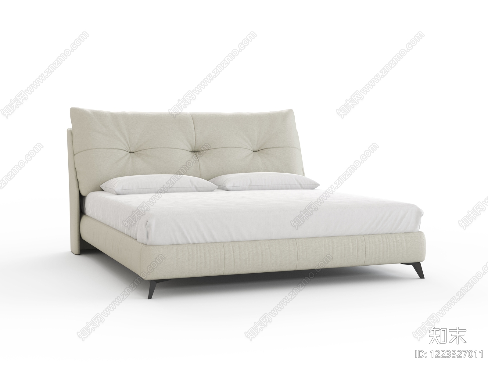 意式极简双人床3D模型下载【ID:1223327011】