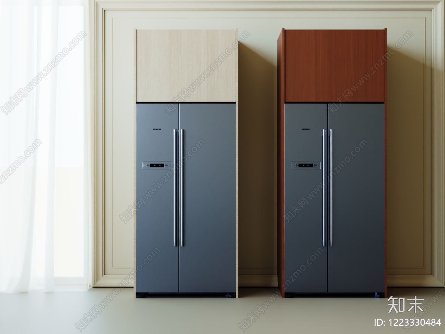 现代简约冰箱柜3D模型渲染效果图
