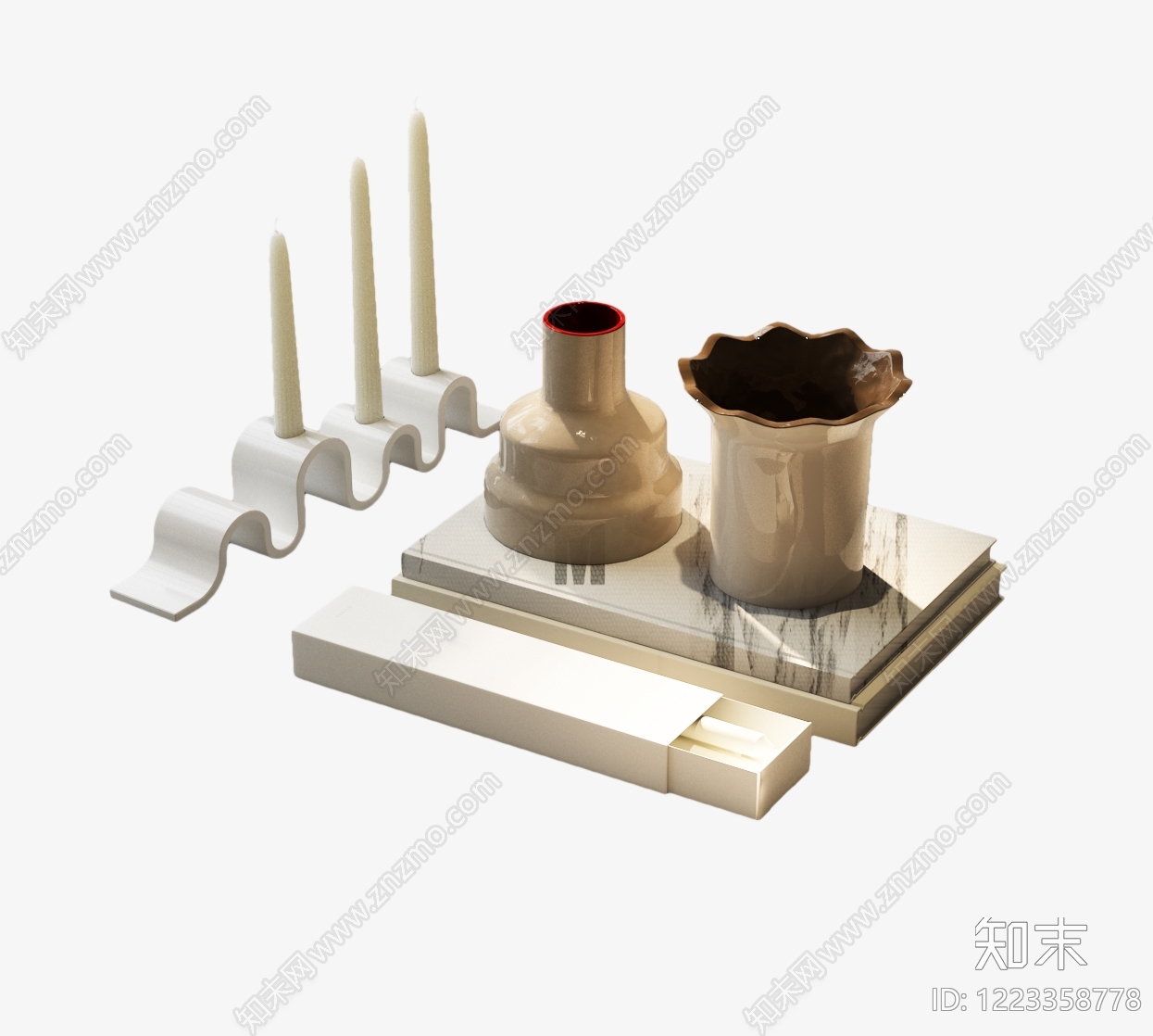极简摆件组合SU模型下载【ID:1223358778】