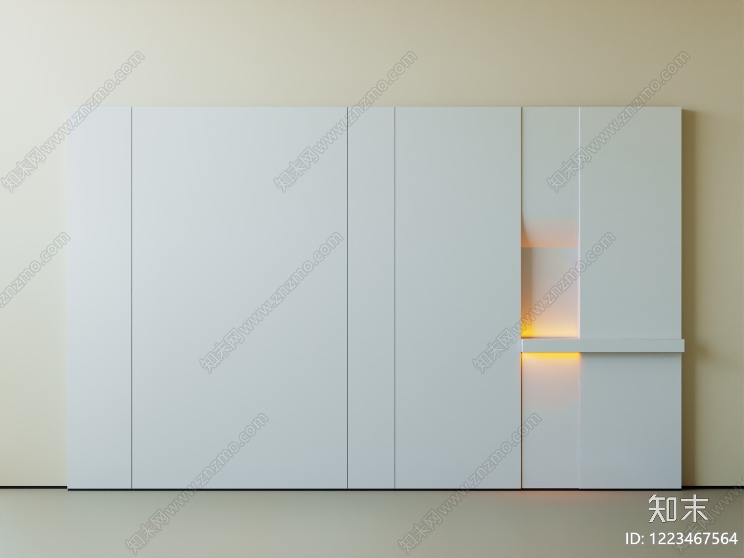 极简衣柜3D模型下载【ID:1223467564】