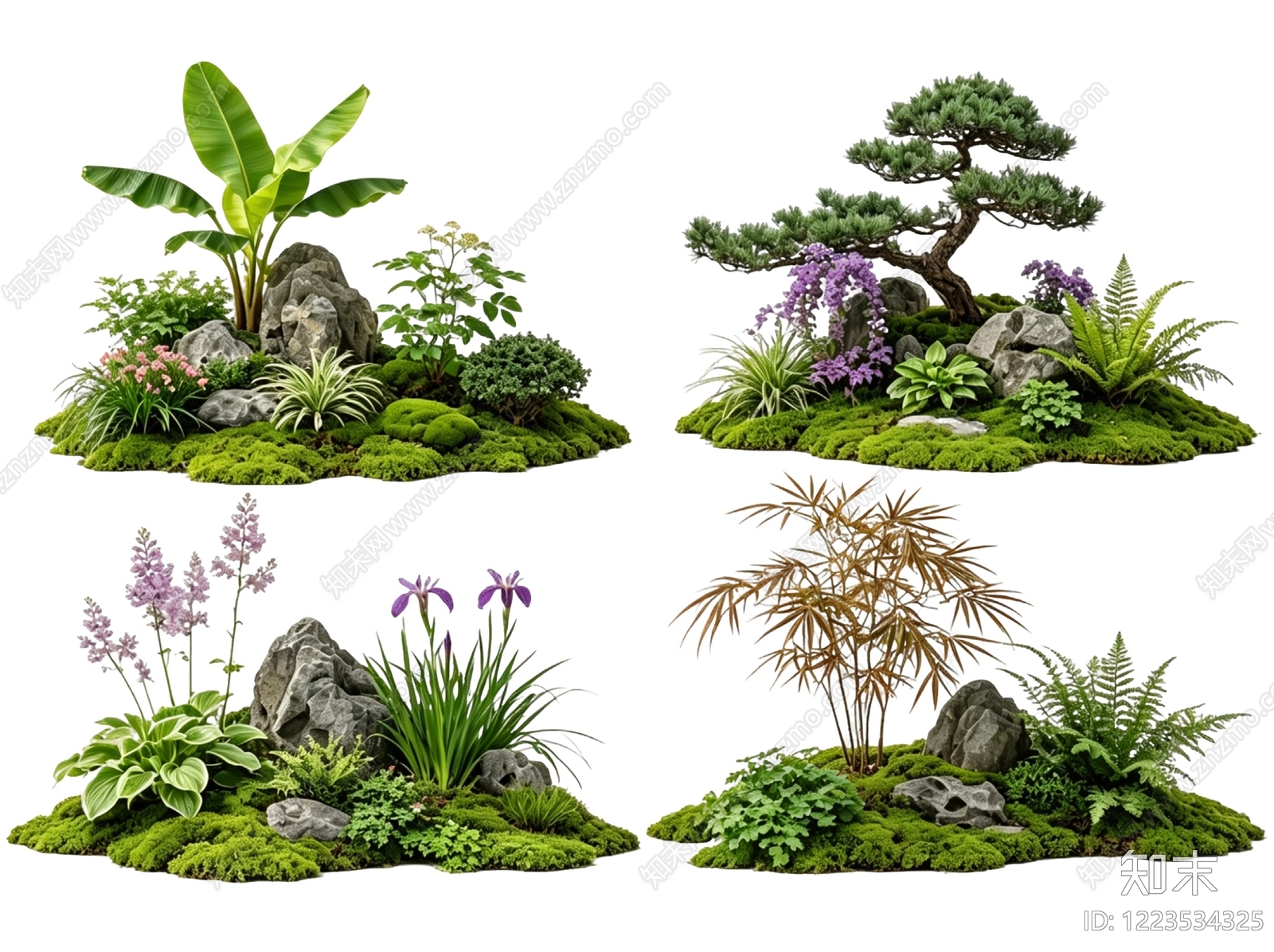 新中式景观花境SU模型下载【ID:1223534325】