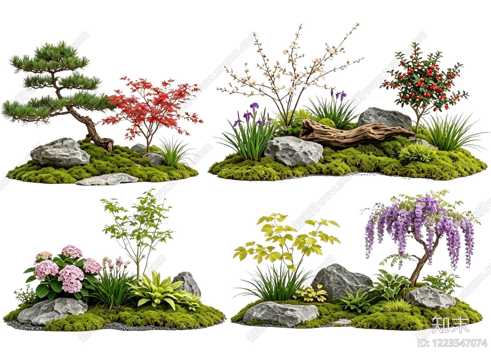 新中式景观花境SU模型草图