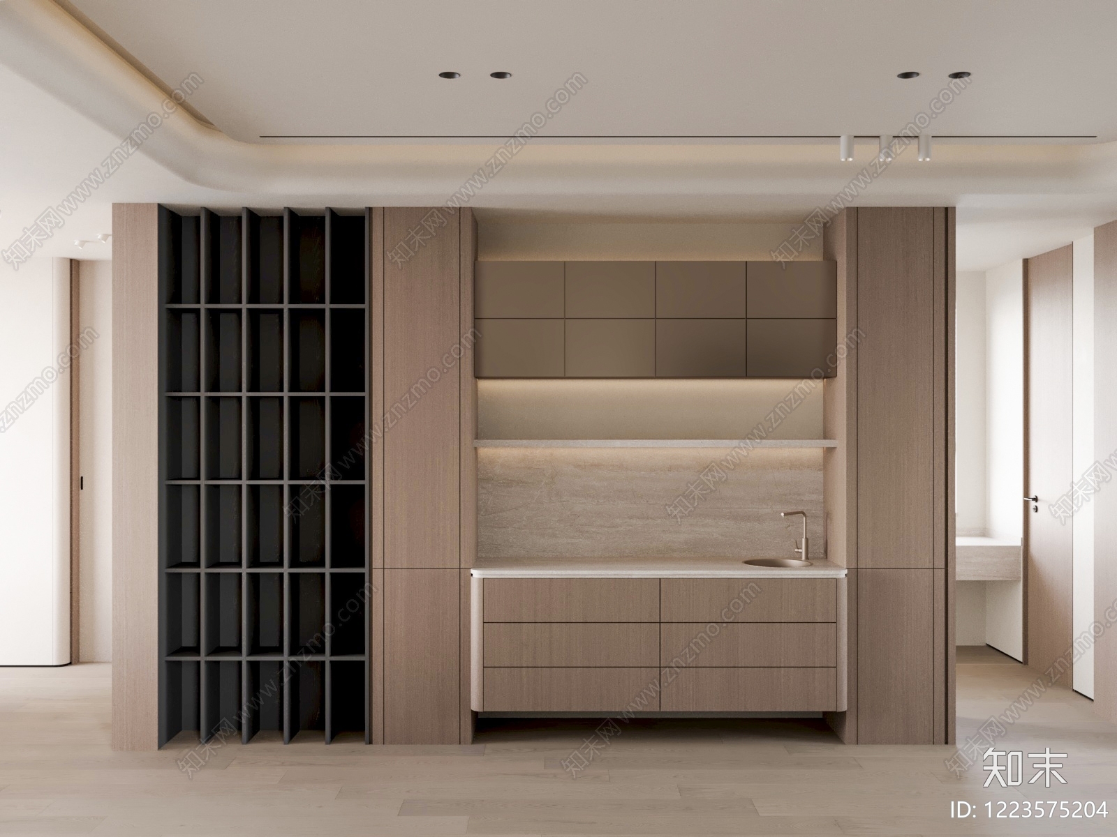 极简餐边柜3D模型下载【ID:1223575204】