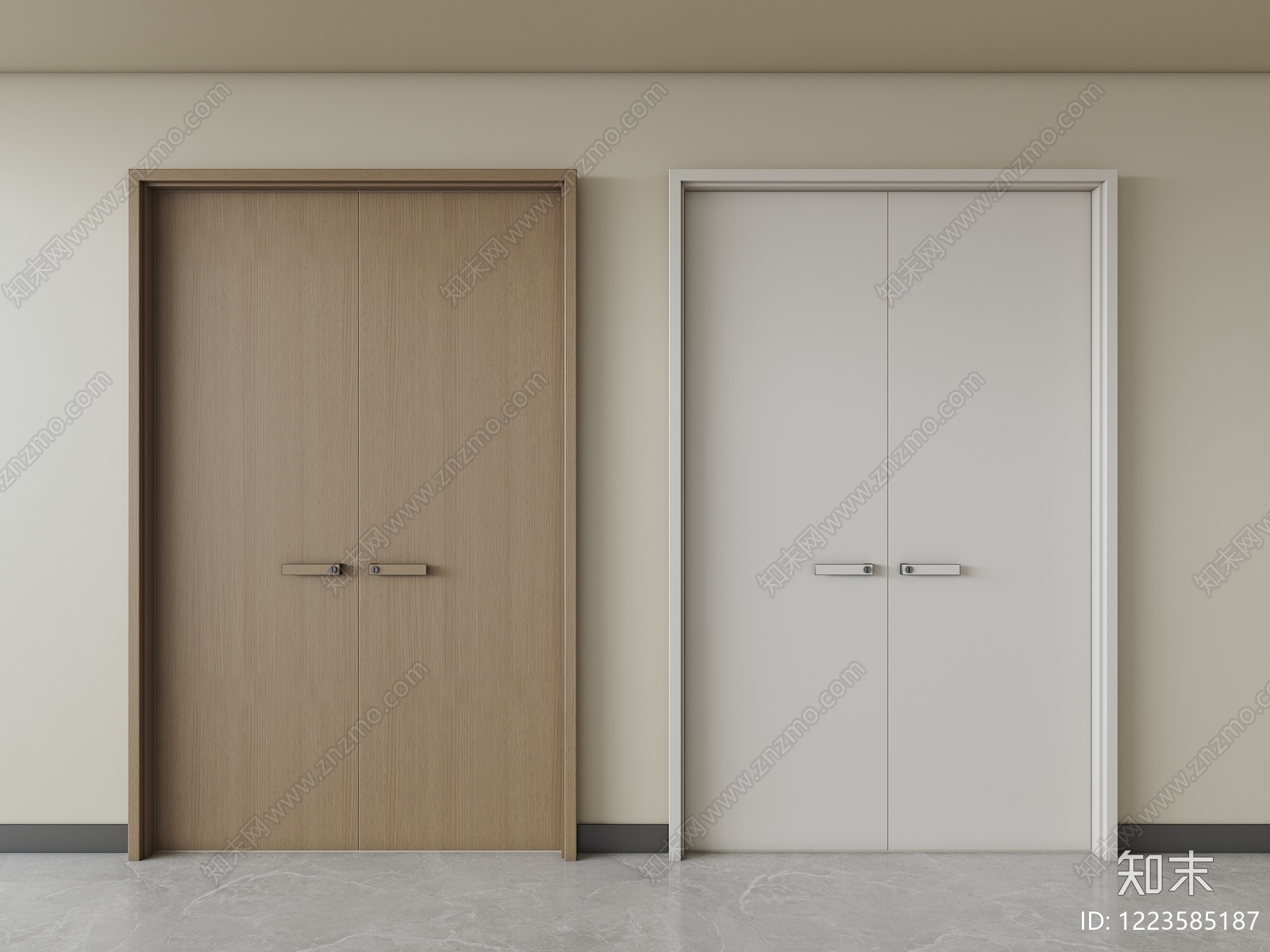 极简双开门SU模型下载【ID:1223585187】