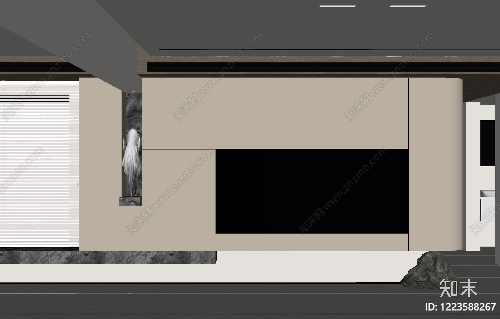极简背景墙SU模型下载【ID:1223588267】