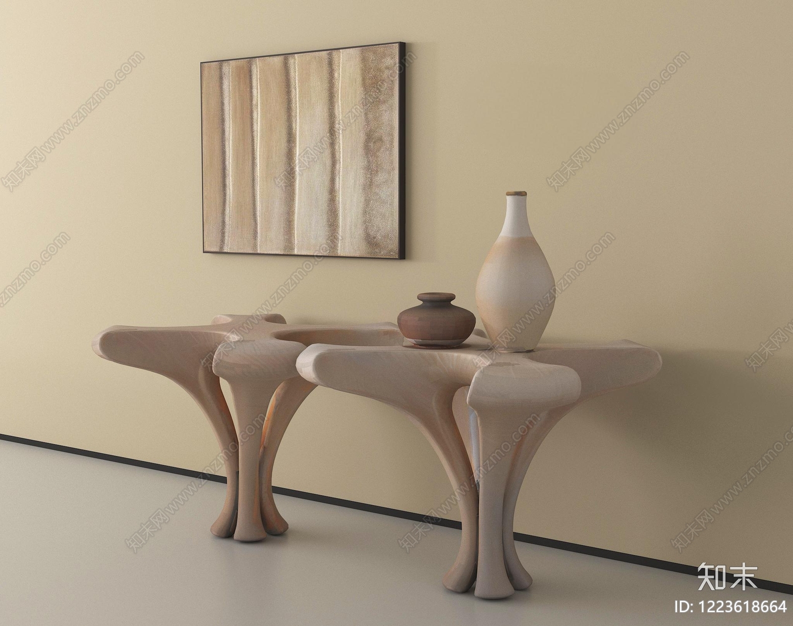 侘寂条案3D模型下载【ID:1223618664】