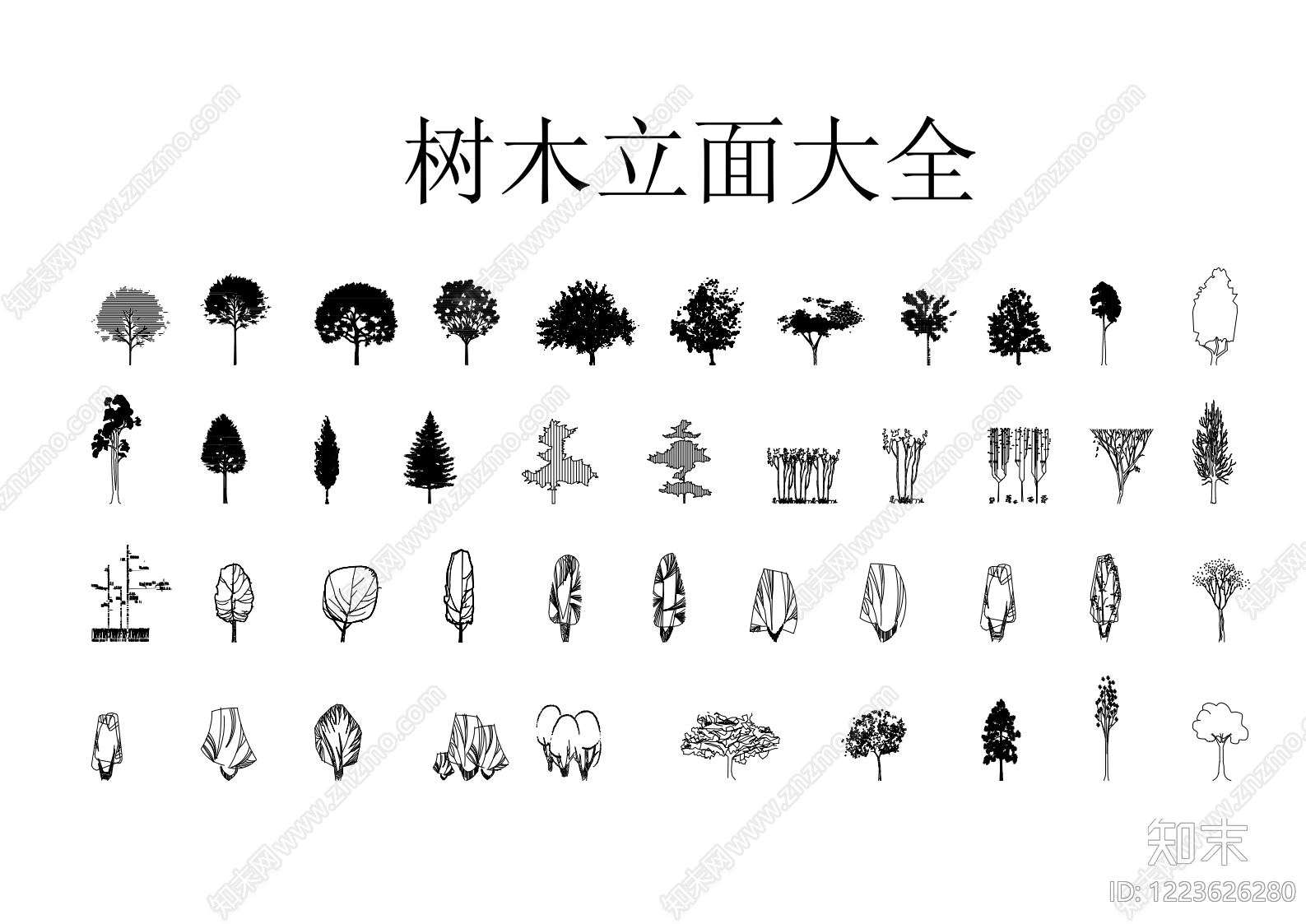 植物配置图库CAD图纸