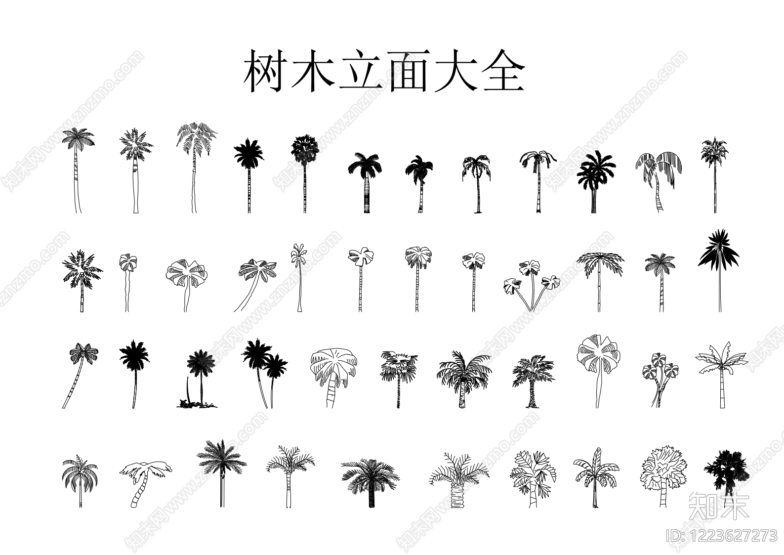 植物配置图库CAD图纸