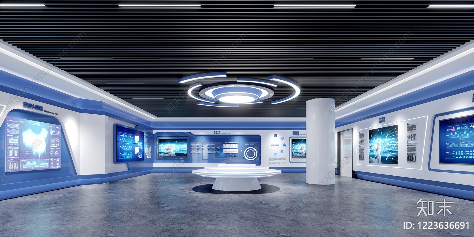 未来主义科技展厅3D模型下载【ID:1223636691】