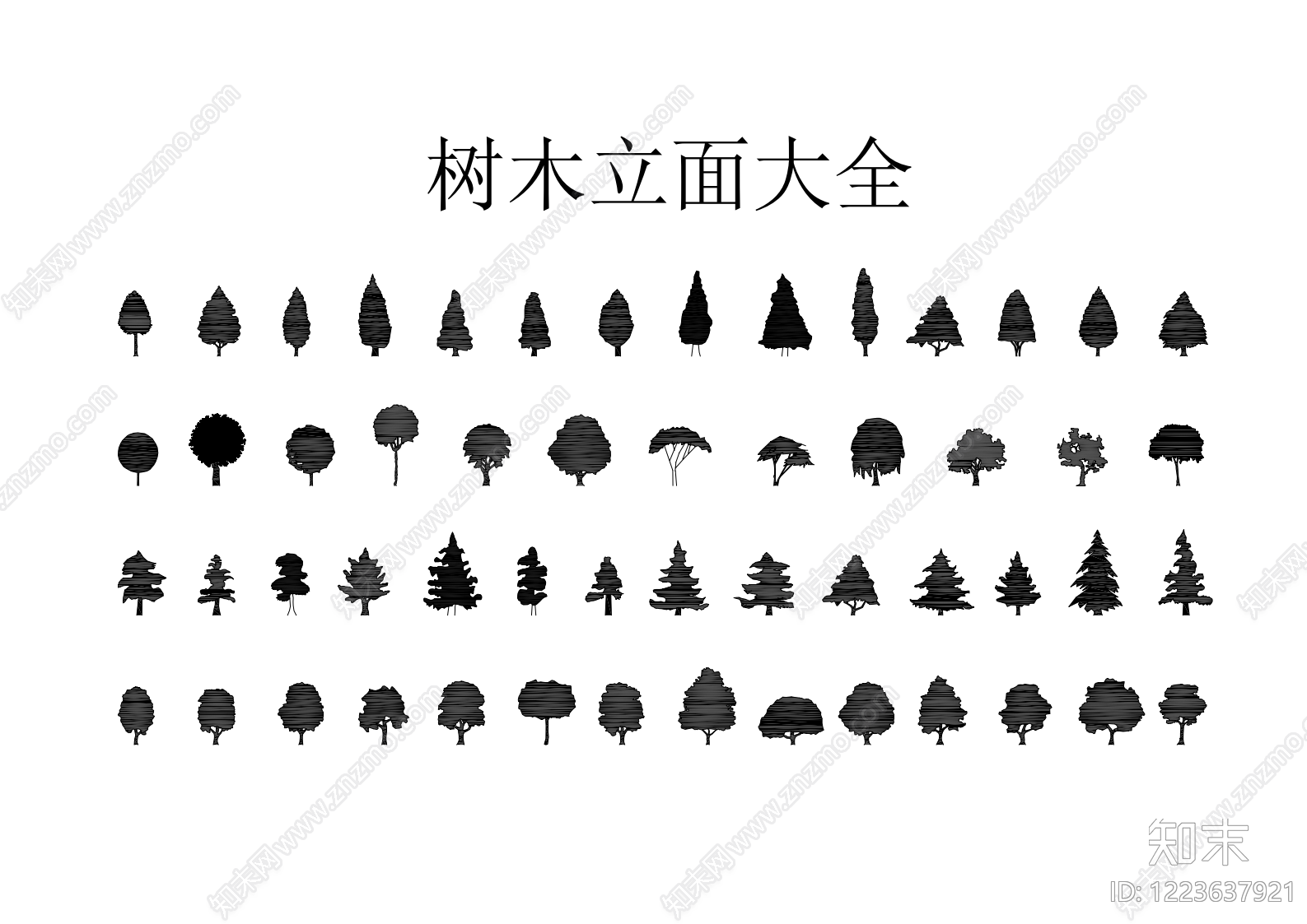 植物配置图库CAD图纸