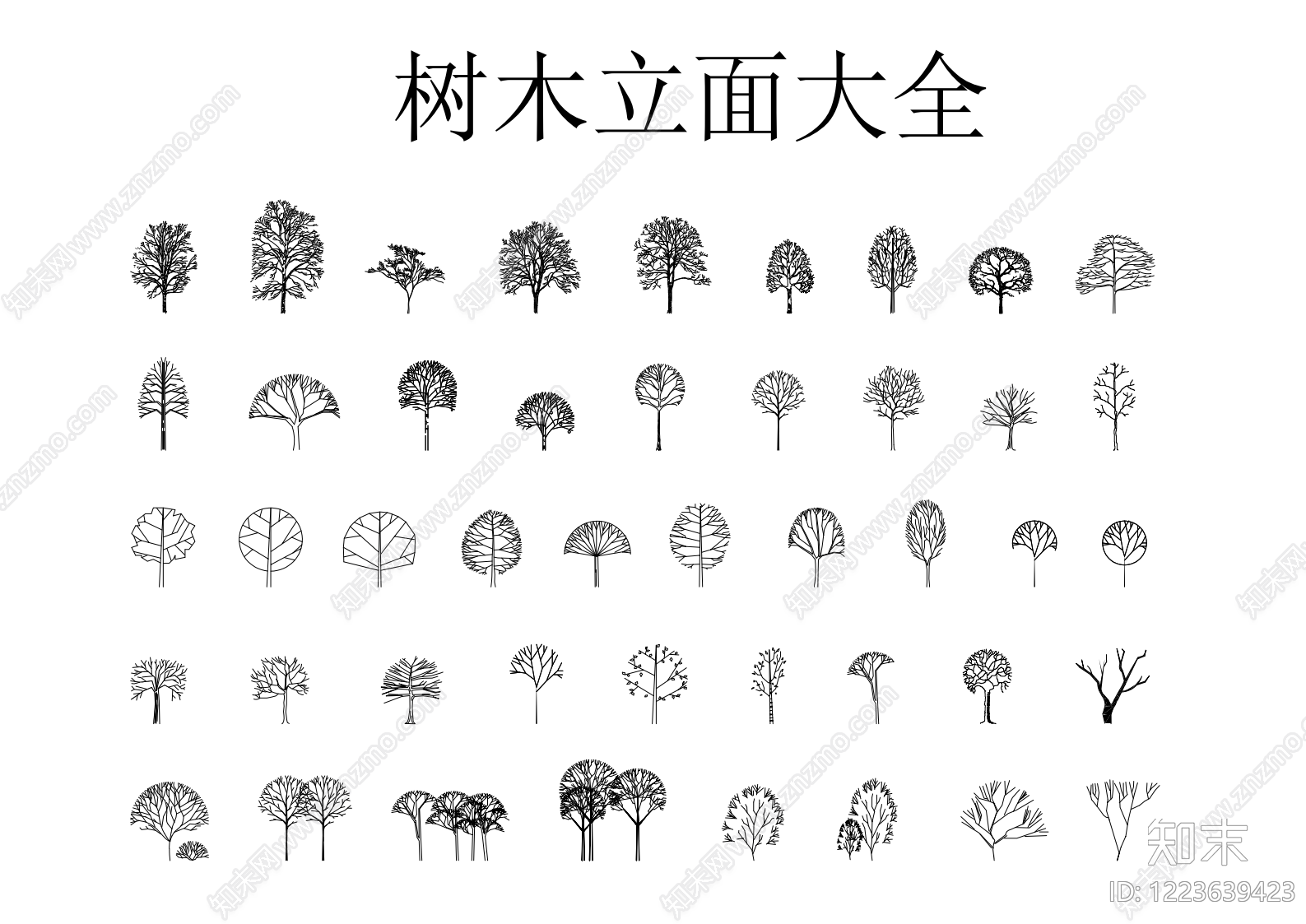 植物配置图库CAD图纸