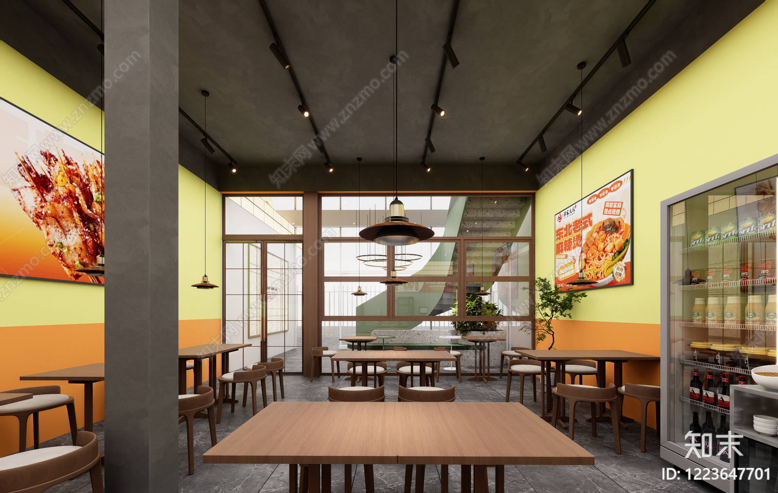 现代简约快餐店SU模型下载【ID:1223647701】
