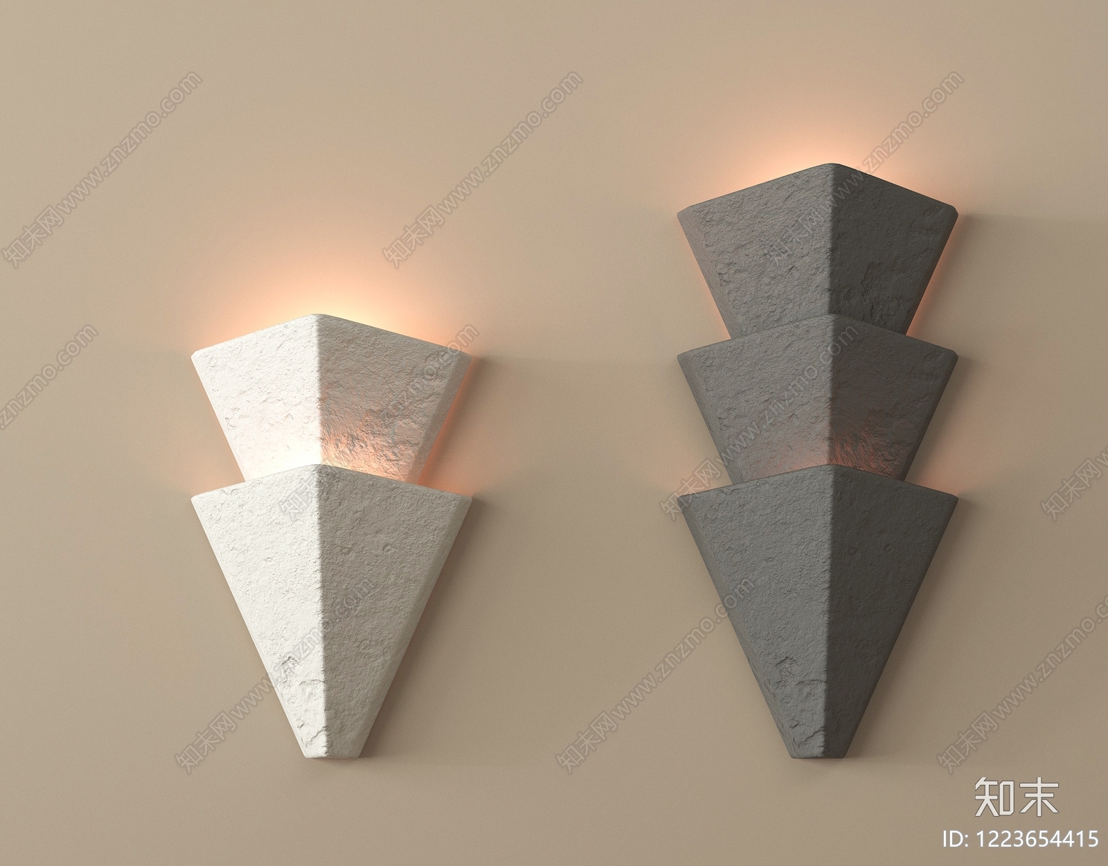 侘寂壁灯SU模型下载【ID:1223654415】