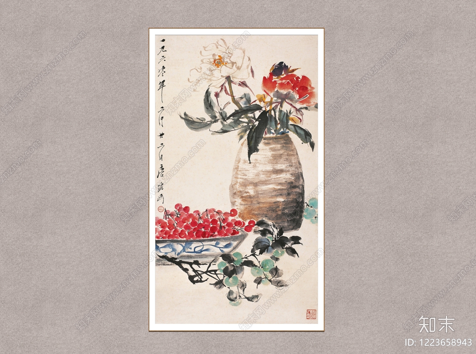 中式挂画SU模型下载【ID:1223658943】