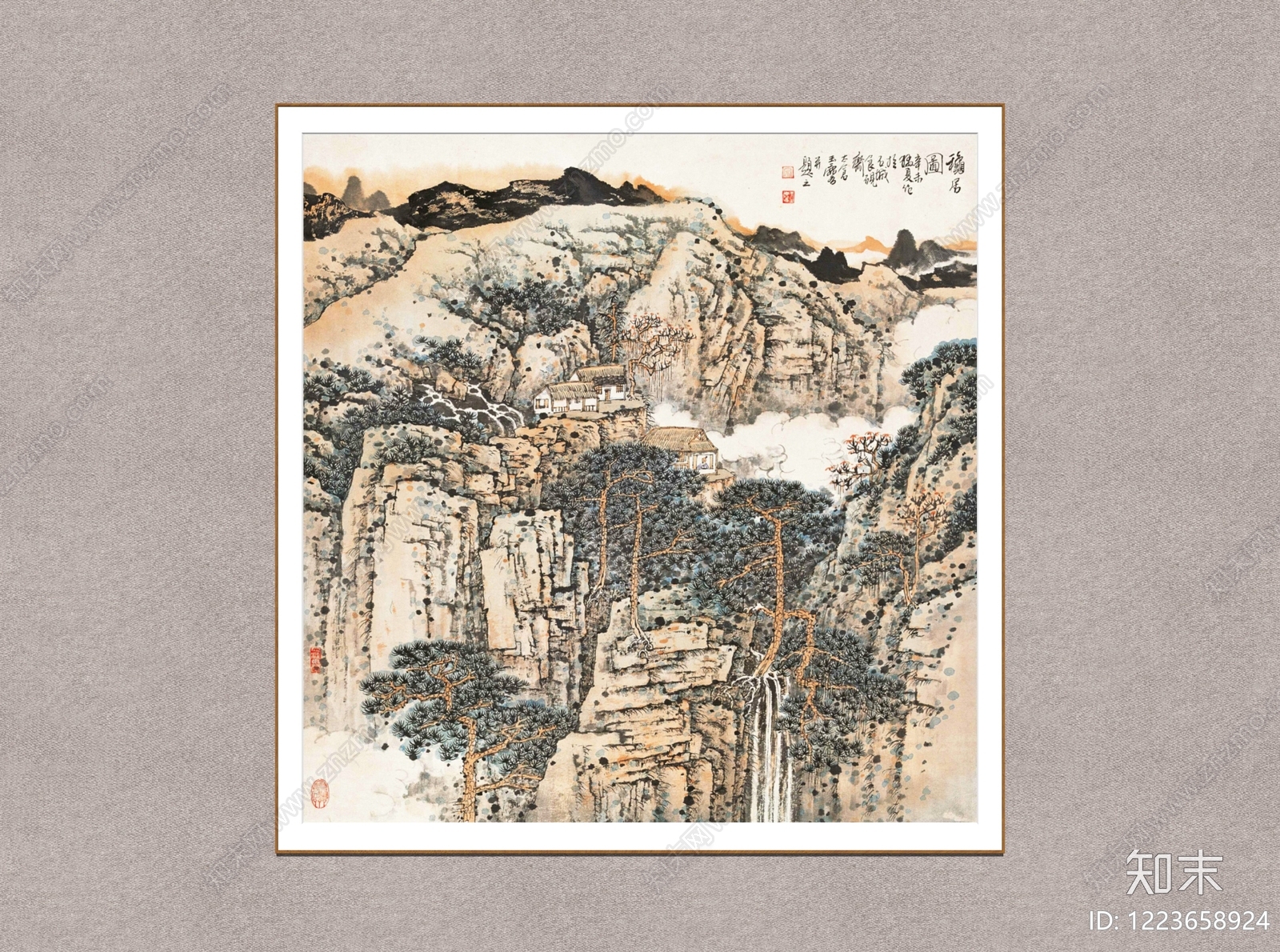 中式挂画SU模型下载【ID:1223658924】