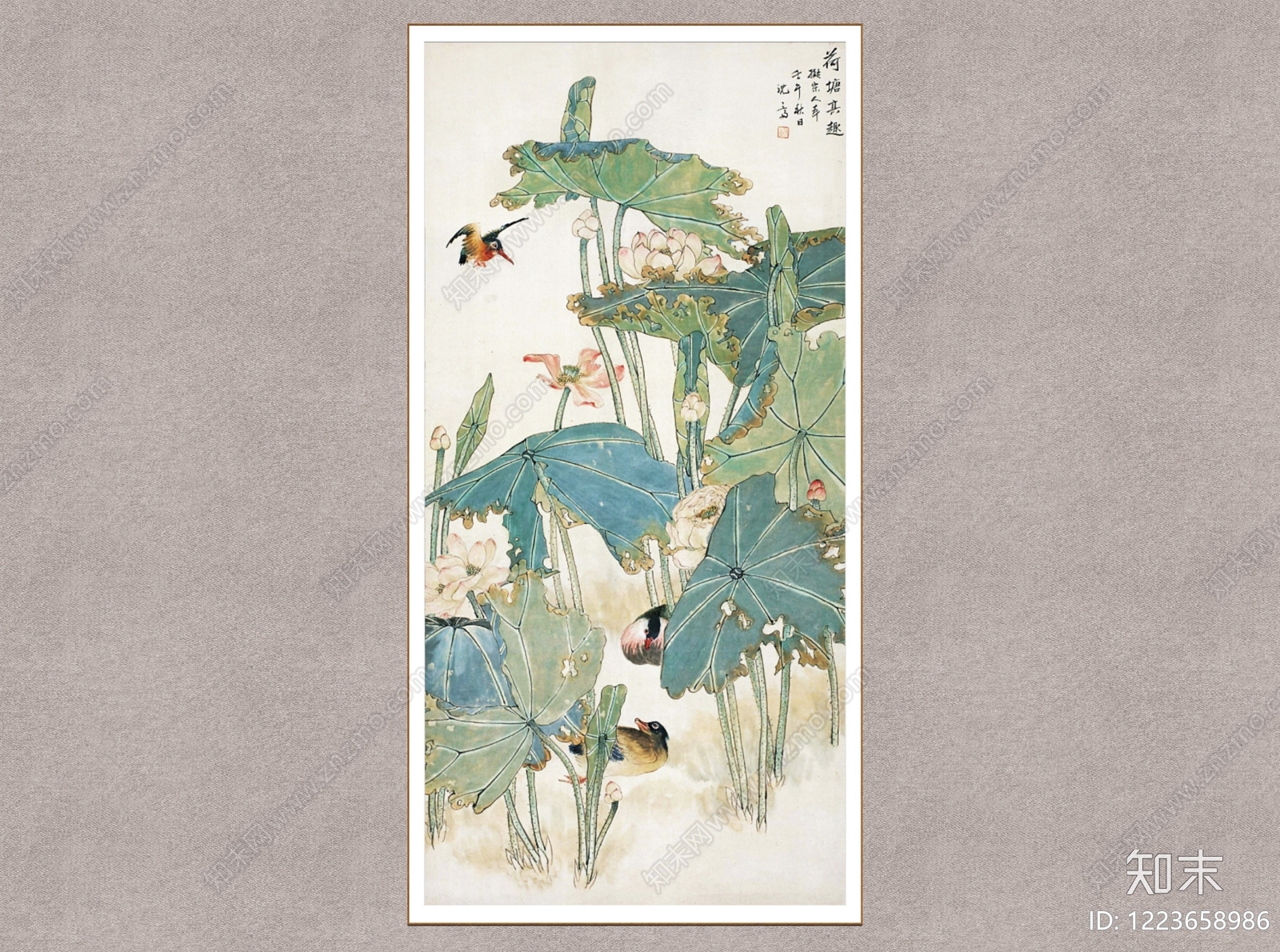 中式挂画SU模型下载【ID:1223658986】